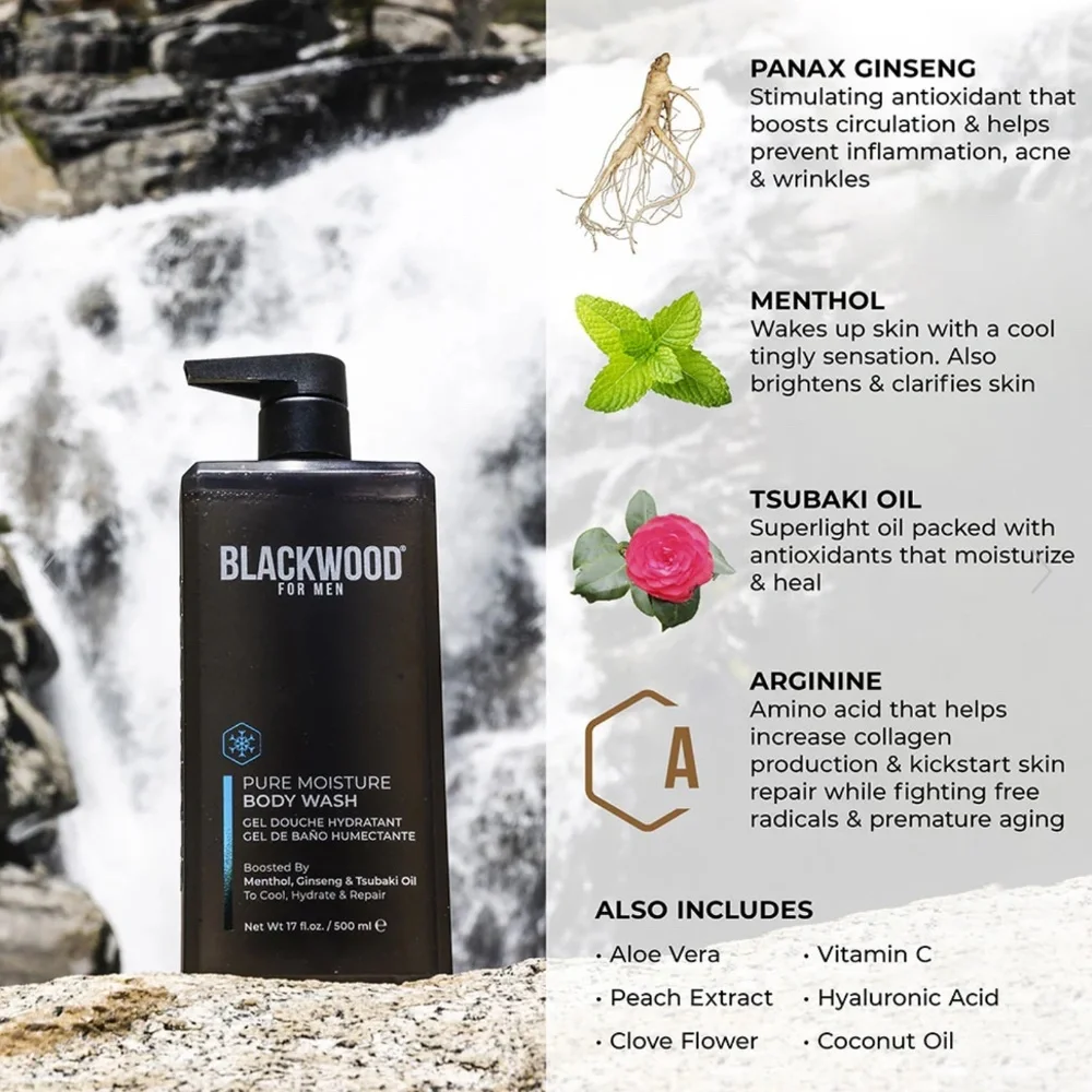 Blackwood For Men Pure Moisture Body Wash - Infused with Ginseng & Menthol